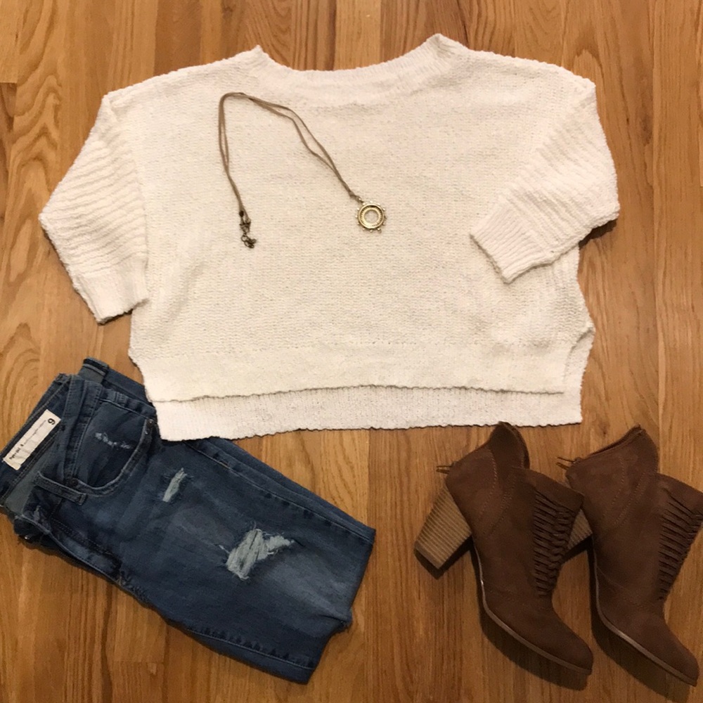 Cropped slouchy sweater